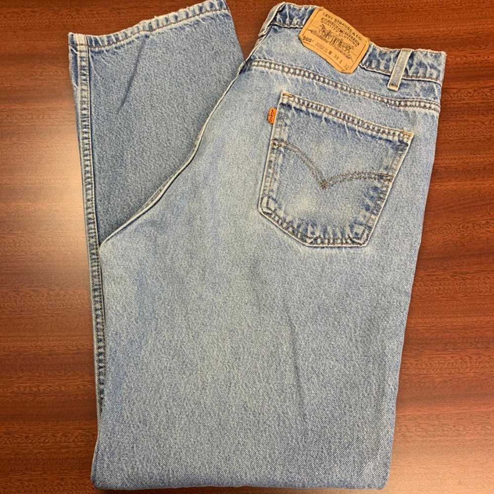 Men's Vintage 505 Levi's High Rise Orange Tag - Picture 1 of 10